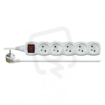 Autentický Prodlužovací kabel 2 m 5 zásuvek s vypínačem bílý PVC 1mm2 EMOS P1512