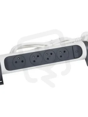 PRODLUŽOVACÍ PŘÍVOD 4X2P+T, VYP/ZAP, KABEL 1,5 M, BÍLÁ/TMAVĚ ŠEDÁ LEGRAND 049447 Sezónní Sleva