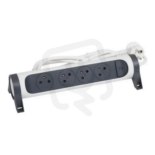 PRODLUŽOVACÍ PŘÍVOD 4X2P+T, VYP/ZAP, KABEL 1,5 M, BÍLÁ/TMAVĚ ŠEDÁ LEGRAND 049447 Sezónní Sleva