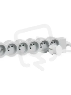 Výprodej PRODLUŽOVACÍ PŘÍVOD ZÁSUVKA 6X2P+T, KABEL 3 M, BÍLÁ/SVĚTLE ŠEDÁ LEGRAND 049494
