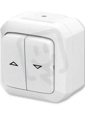 Žaluziový ovládač ABB VARIANT 1/0+1/0 s blokováním IP54 bílá 3559N-C88510 B Poslední Šance