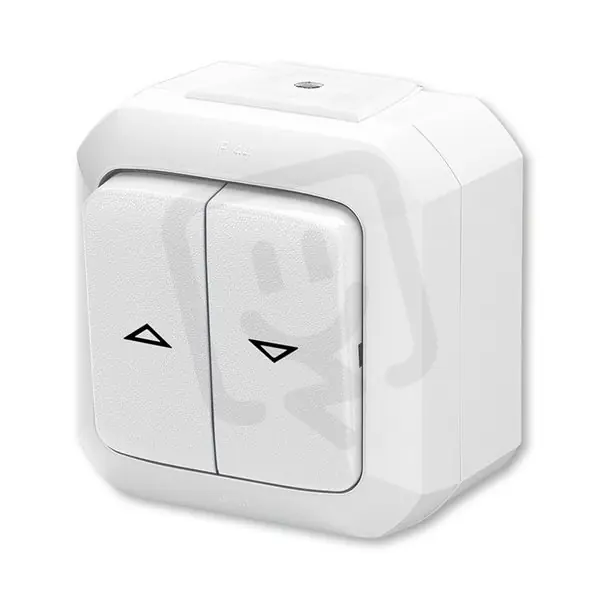 Žaluziový ovládač ABB VARIANT 1/0+1/0 s blokováním IP54 bílá 3559N-C88510 B Poslední Šance