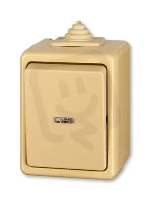 Jen Po Omezenou Doba Dvojpólový spínač ABB PRAKTIK se signal. doutnavkou, IP44, béžová 3553-02922 D
