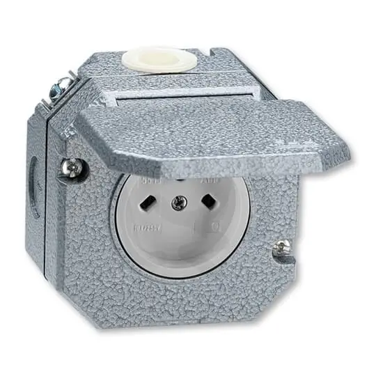 Zásuvka ABB GARANT Al, vzor C, IP55, šedá 5515N-C05751 Poslední Šance