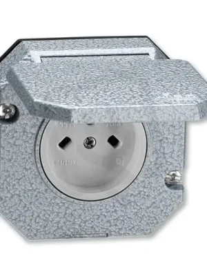 Originální Zásuvka ABB GARANT vestavná, Al, vzor C, IP55, šedá 5515N-C05761