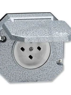 Zásuvka ABB GARANT vestavná, Al, vzor L, IP55, šedá 5515N-C05766 Rychlé Dodání