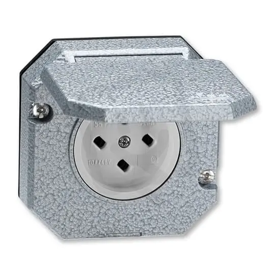 Zásuvka ABB GARANT vestavná, Al, vzor L, IP55, šedá 5515N-C05766 Rychlé Dodání