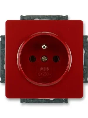 Zásuvka ABB SWING (L) s ochranným kolíkem karmínová (RAL 3003) 5518G-A02349 R1 Novinka
