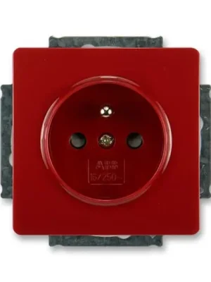 Sleva Zásuvka ABB SWING (L) s clonkami karmínová (RAL 3003) 5518G-A02359 R1