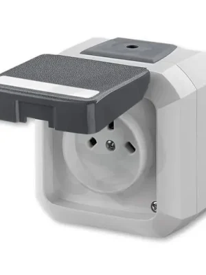 Zásuvka ABB VARIANT s ochr. kontakty, plast, vzor C, IP54, šedá 5515N-C05521 S Akční Nabídka