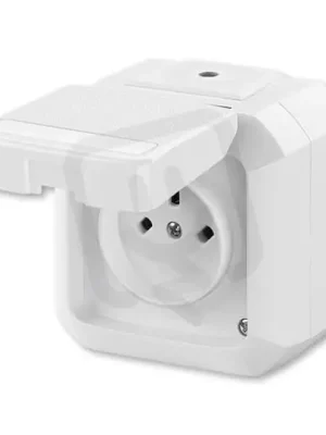 Sleva Zásuvka ABB VARIANT s ochr. kontakty, plast, vzor C2, IP54, bílá 5515N-C05523 B