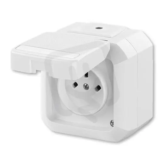 Sleva Zásuvka ABB VARIANT s ochr. kontakty, plast, vzor C2, IP54, bílá 5515N-C05523 B