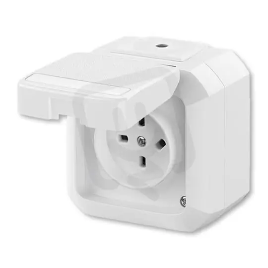Akční Cena Zásuvka ABB VARIANT plast, vzor D, IP54, bílá 5515N-C05524 B