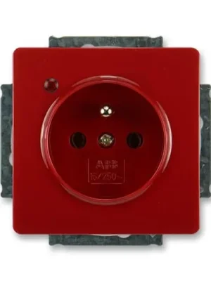 Zásuvka ABB SWING (L) s přep. ochranou karmínová (RAL 3003) 5598G-A02349 R1 Levný
