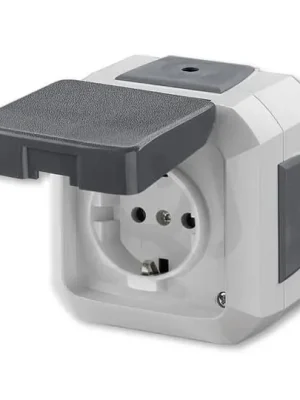 Značkový Zásuvka ABB VARIANT IP54 SCHUKO s víčkem šedá 5518N-C03540 S