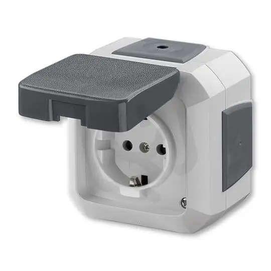 Značkový Zásuvka ABB VARIANT IP54 SCHUKO s víčkem šedá 5518N-C03540 S