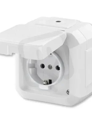 Zásuvka ABB VARIANT IP54 SCHUKO s víčkem bílá 5518N-C03540 B Tovární Cena