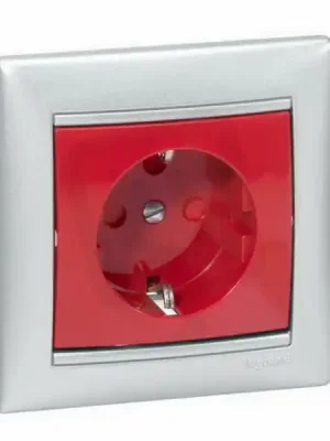 Zlevněný VALENA ČERVENÁ ZÁSUVKA 2P+T SCHUKO BÉŽOVÁ LEGRAND 774327