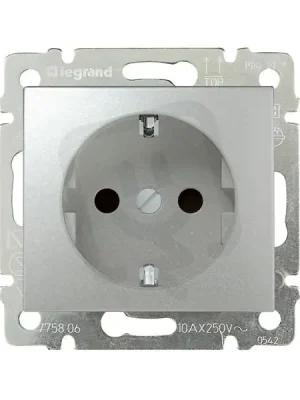 Originální VALENA ZÁSUVKA 2P+T SCHUKO HLINÍK LEGRAND 770120