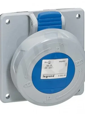 P17 TEMPRA PRO IP 66/67 PRŮMYSLOVÁ ZÁSUVKA DO PANELU 250V 4K 32A 2P+E MODRÁ Nejlepší Cena