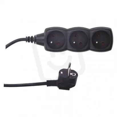 Super Cena Prodlužovací kabel 5 m 3 zásuvky černý PVC 1mm2 EMOS PC0315
