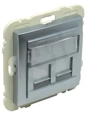 Kryt dvojité datové zásuvky (pro RJ45 konektory) 90442 SAL hliník ELKO EP Cenová Bomba