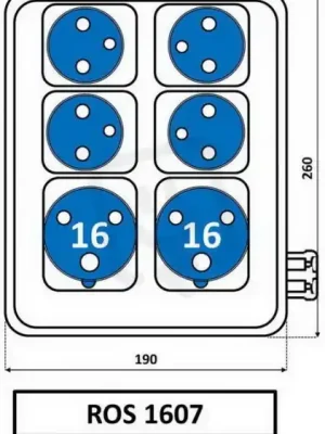 Nová Kolekce SEZ-CZ ROS 1607 Zás. roz., 2 x IE 1632, 4x230V IP44