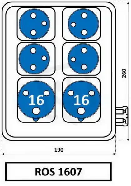 Nová Kolekce SEZ-CZ ROS 1607 Zás. roz., 2 x IE 1632, 4x230V IP44