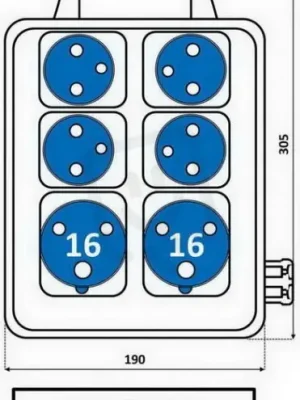 Top Prodej SEZ-CZ ROS 1607 D Zás. roz., 2 x IE 1632, 4x230V s držadlem IP44