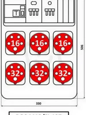Nejprodávanější Zásuvková rozvodnice 3x3253+3x1653, jištěná, s chráničem, IP54 ROS M13/FI-137