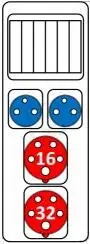 Zásuvková rozvodnice 1x3253+1x1653+2x230V, IP54, 6 modulové okénko ROS M6/X-02 Aktuální