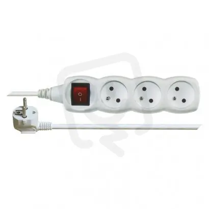 Prodlužovací kabel 1,2 m 3 zásuvky s vypínačem bílý PVC 1mm2 EMOS P1311 Nová Kolekce