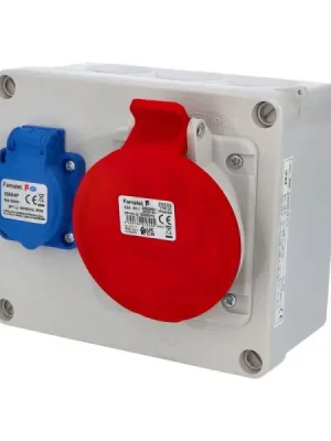 Výhodná Nabídka Krabice 3068 IP44 1x230V s ochr. kolíkem 1x400V/32A/5 170x140x90mm FAMATEL