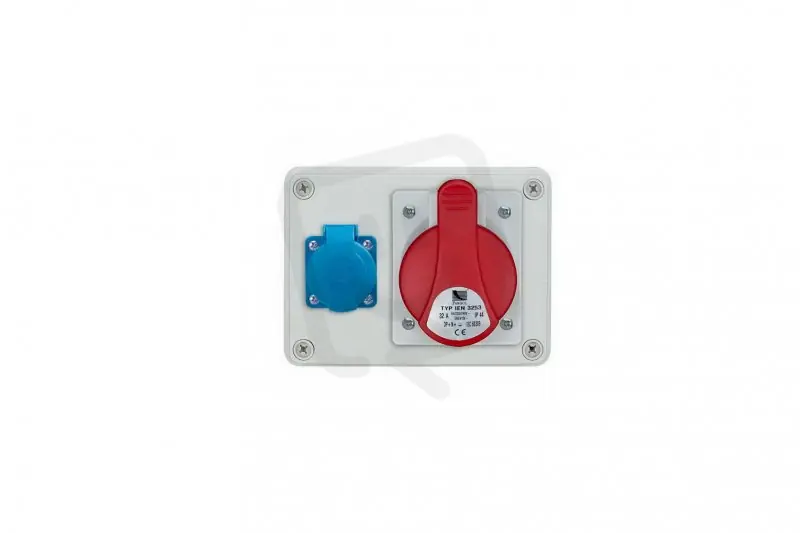 Malpro B.1206 Zásuvková skříň R-BOX 150 1x32A/4p, 1x230V, bez držáku bez jištění Nízká Cena