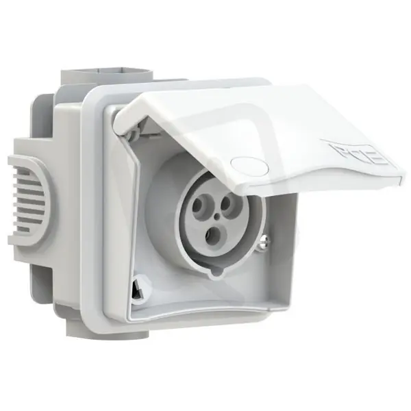 zásuvka pod omítku designová, 3P, 16A/230V, bílá, IP 44 PCE PC-883-6v Vysoce Kvalitní