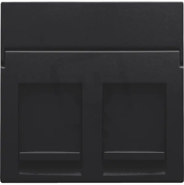 Ověřený Středový kryt datazásuvky 2xRJ-BLACK COATED NIKO 161-65200