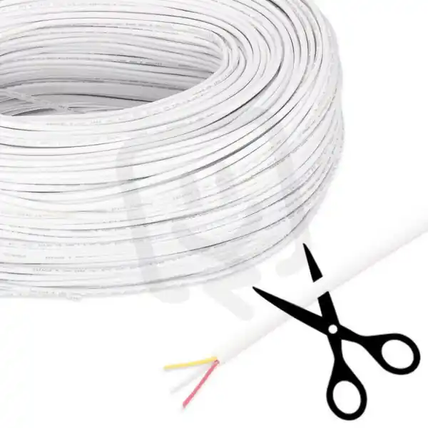 Víkendová Akce 3-žilový kulatý PVC kabel AWG 20/0,52 mm2, bílý plášť, červená/bílá/žlutá