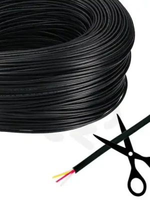 Finální Výprodej 3-žilový kulatý PVC kabel AWG 20/0,52 mm2, černý plášť, červená/bílá/žlutá