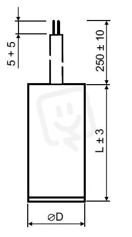 Motorový kondenzátor 20uF 40x75mm kabel 250mm bez uchycení MPB0200060 Jen Po Omezenou Doba