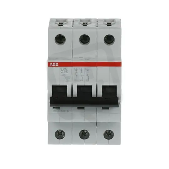 S203-C16 3 fázový jistič 16 A char. C 6kA ABB 2CDS253001R0164 Novinka