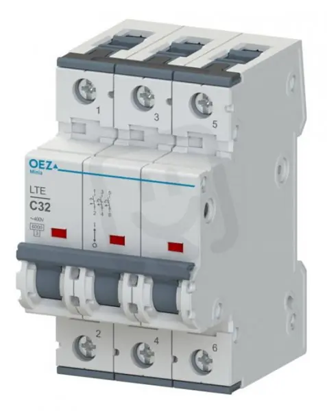 LTE-40B-3 Jistič In 40A,Ue AC 230/400V/DC 216V, ch.B, 3pól, 6 kA OEZ 41936 Rychlé Dodání