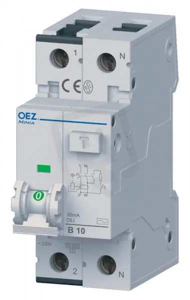OLI-6B-1N-030A Proudový chránič s jističem 6A B 30mA 1+N 10kA typ A OEZ 38292 Sleva