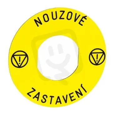 Vysoce Kvalitní Schneider ZBY9T30 Štítek - NOUZOVÉ ZASTAVENÍ - 60 mm