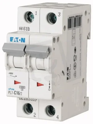 Pouze Dnes Jistič PL7-C16/2, char C, 2-pólový, 10kA, 16A EATON 263359