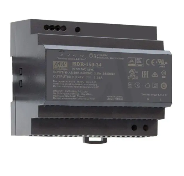 Napájecí zdroj na DIN 150W 24V 6,5A IP42 MEAN WELL HDR-150-24 Rychlé Dodání