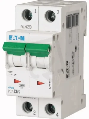 Expresní Doručení Jistič PL7-C6/2, char C, 2-pólový, 10kA, 6A EATON 263356