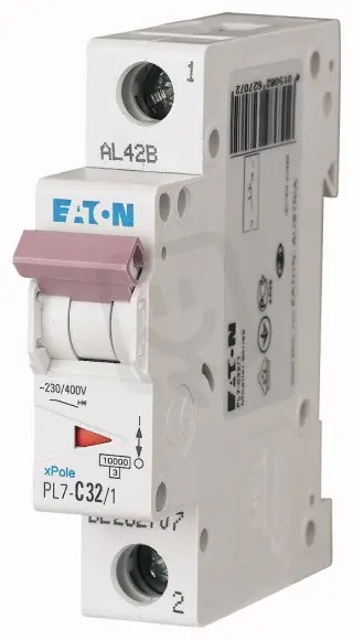 Oblíbený Jistič PL7-C32/1, char C, 1-pólový, 10kA, 32A EATON 262707
