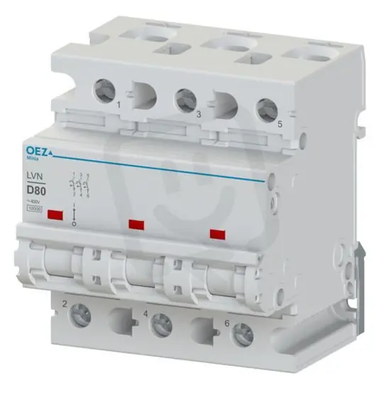 LVN-80B-3 Jistič In 80A,Ue AC 230/400V/DC 216V, ch.B, 3pól, 10 kA OEZ 42273 Originální