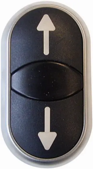 Dokud Zásoby Vydrží Eaton M22-DDL-S-X7/X7 Dvojité tlačítko, zvýšené, bílá čočka, UP/DOWN černá/černá
