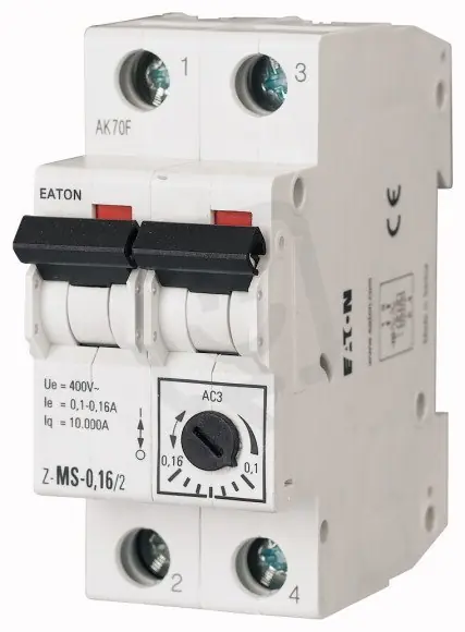 Vysoce Kvalitní Z-MS-4,0/2 Spínač motorů 2-pól (pro 1-fáz motory) 2.50-4.00A EATON 248396